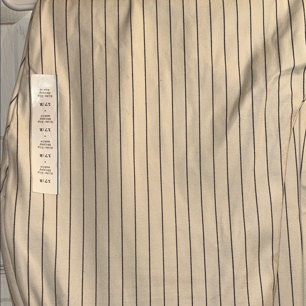 Target Cream Pinstripe Wide Leg Pants - Picture 3 of 3